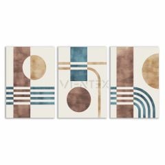 Dekoratif Bohem Retro Art Minimal 3lü Set Tablosu - MNT123